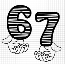 6 7 hands sarcastic funny Vinyl Decal Sticker
