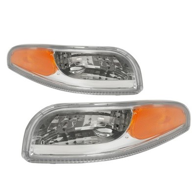For Chevy Corvette C5 1997-2004 Pair Clear Turn Signal Light Parking Lights