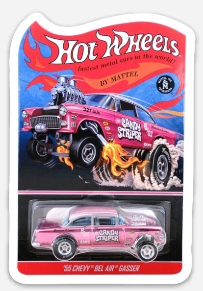Hot Wheels 1955 Chevy Candy Striper Red Line Club FLAT MAGNET