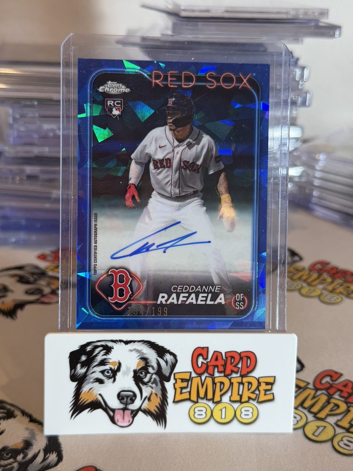 2024 Ceddanne Rafaela Topps Chrome Rookie Auto Blue Sapphire #USA-CR /199