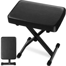 Piano Bench Adjustable Keyboard Bench Portable Stool Foldable Seat Chair Black