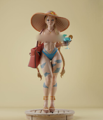 Naked Beach Bikini Cammy 3D Print GK Figure Model Kit Unpainted