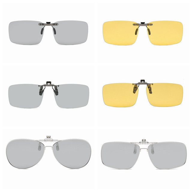 Polarized Transition Photochromic Clipon Sunglasses UV Driving Shades UV K457 eBay