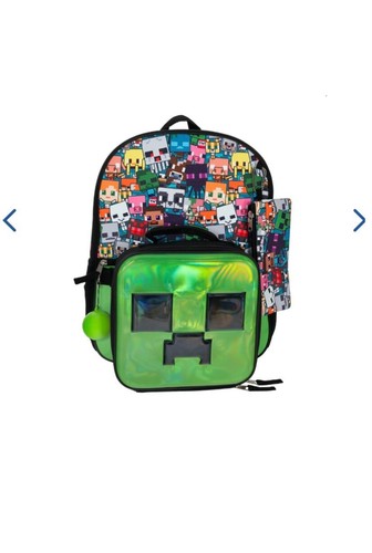 NEW Minecraft 4 Piece School Backpack Lunchbox & Pencil Case Set