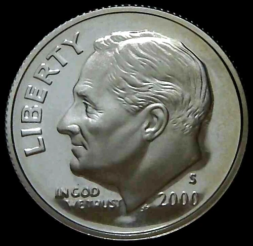 2000-S 10C Roosevelt Dime DCG Proof 90% Silver 22utl1213