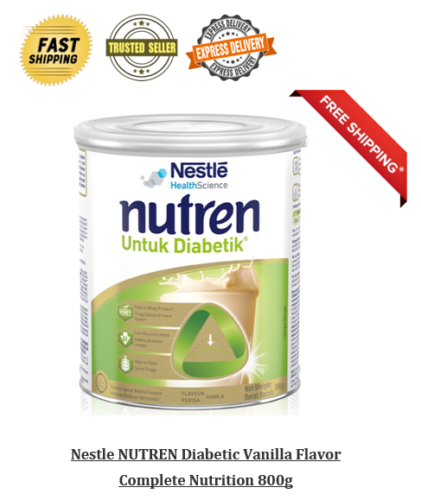 800 g NUTREN DIABÉTIQUE Nestlé saveur vanille nutrition complète LIVRAISON EXPRESS - Photo 1 sur 5