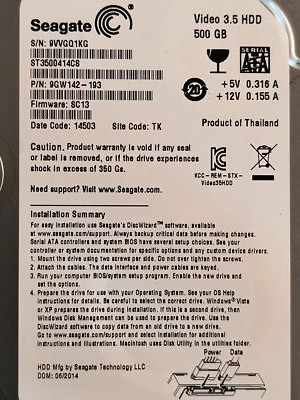 Seagate ST3500414CS 3.5 in SATA Hard Drive  - Tested