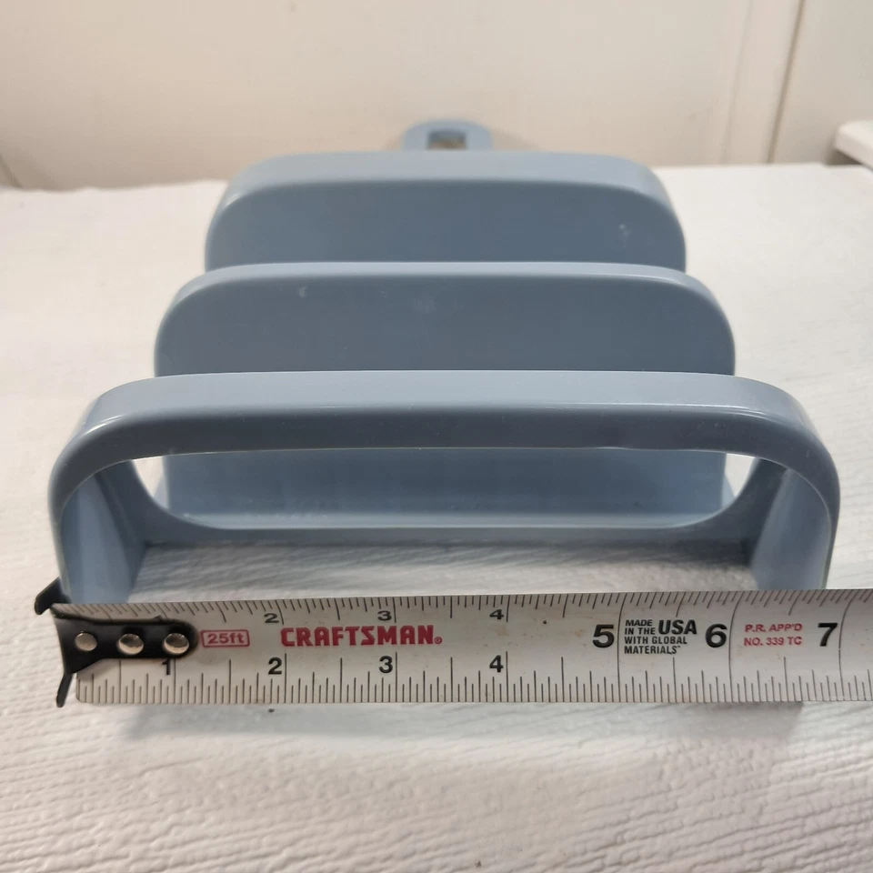 Carrito de ducha de baño Rubbermaid vintage con bandeja de jabón #2820 estante azul polvoriento claro Foto 3 de 4