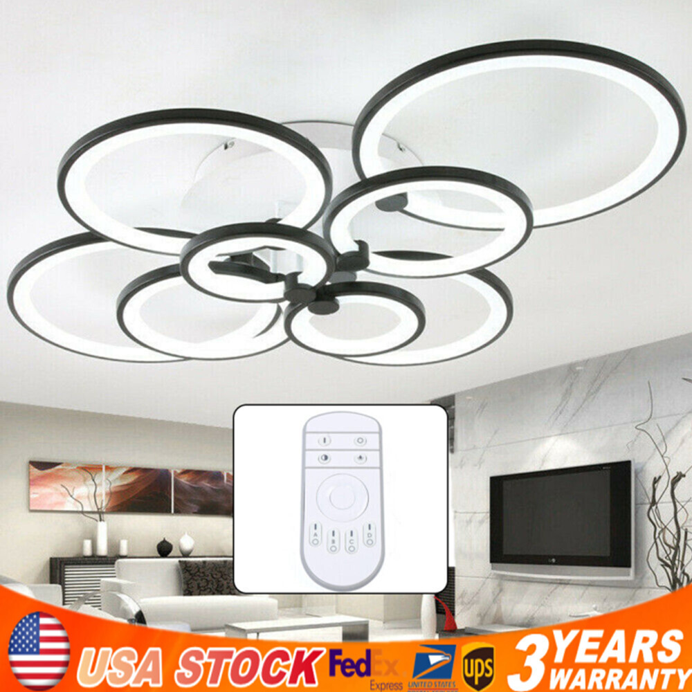 Modern 8-Headed Dimmable LED Chandelier Pendant Lamp with Remote Control