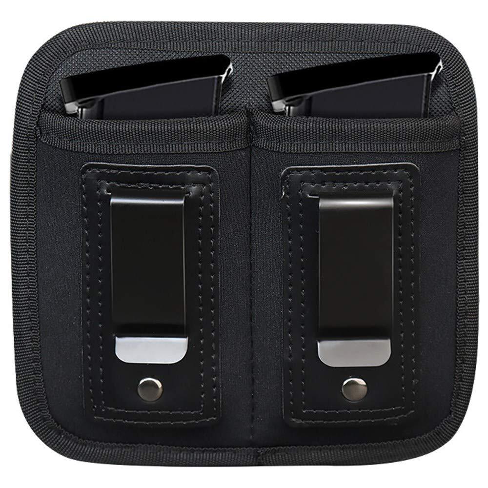 Universal Double Magazine Pouch for 9mm .40 .45 .380 .357, IWB Mag Holster Co...-image