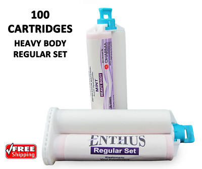 HEAVY BODY Impression Material REGULAR SET Enthus 100 Cartridges x 50ml VPS 