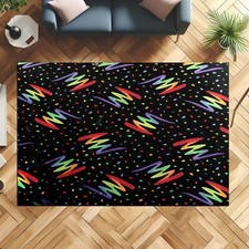 Arcade Stars Rug, Bowling Alley Carpet, Arcade Bar Carpet, Retro Rug, Arcade Rug image