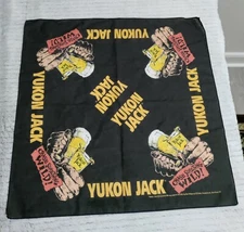 Yukon Jack Canadian Whiskey Chase Something Wild Black Handkerchief Vintage 1996