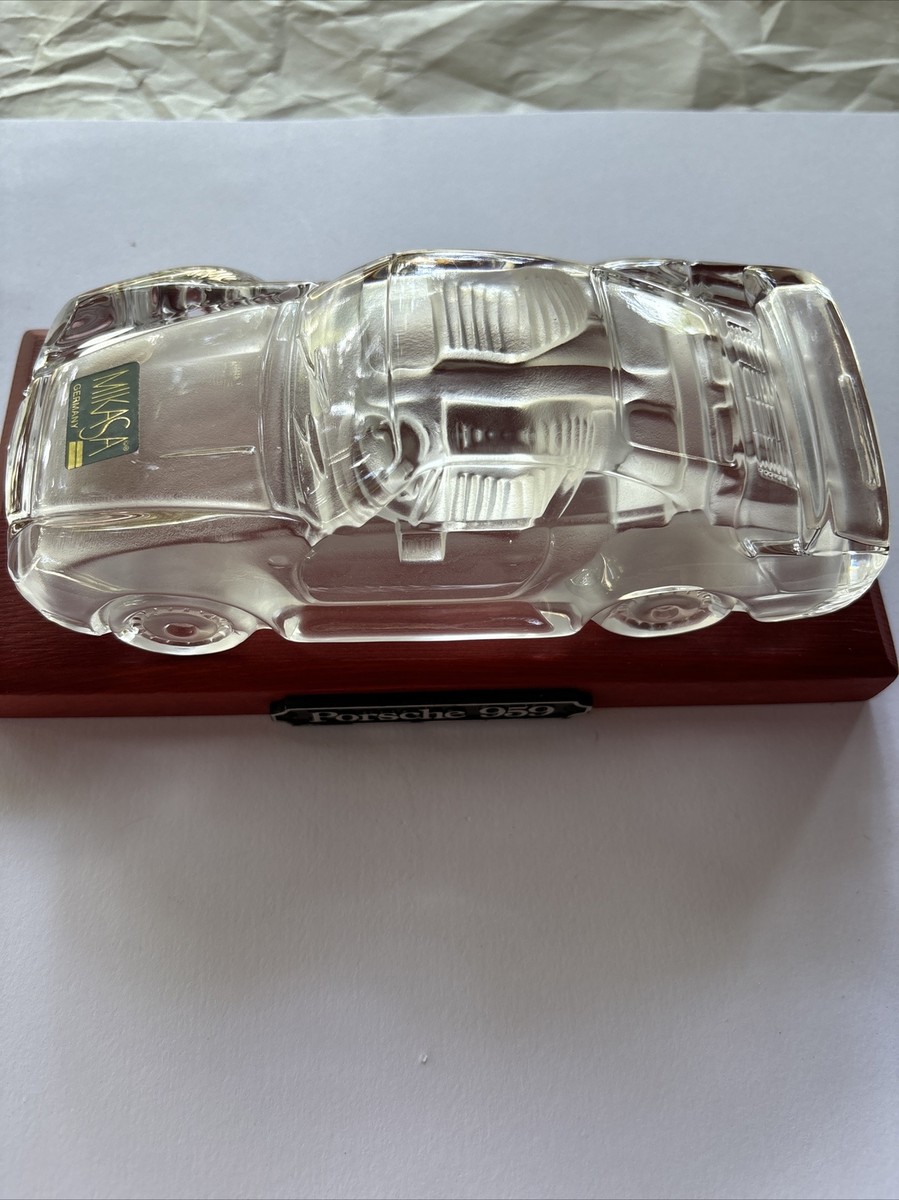 Rare Mikasa Porsche 959 24% Lead Crystal Glass Car w/Stand