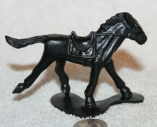 Vintage Horse Figure Black Plastic Detailed Animal Toy D