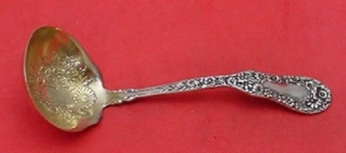 Number 10 by Dominick and Haff Sterling Silver Sauce Ladle Goldwashed 5 1/4"