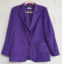 Vintage Basler Uk 12 Piasenza Camel Hair Purple Coat Classic Made In Italy