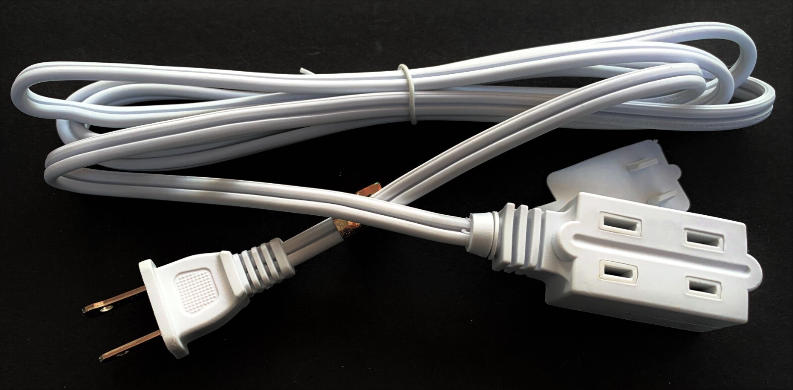 3 Pack White 4ft Electrical 3 Outlet Extension Cord 2 Prong 3-Way Power Splitter