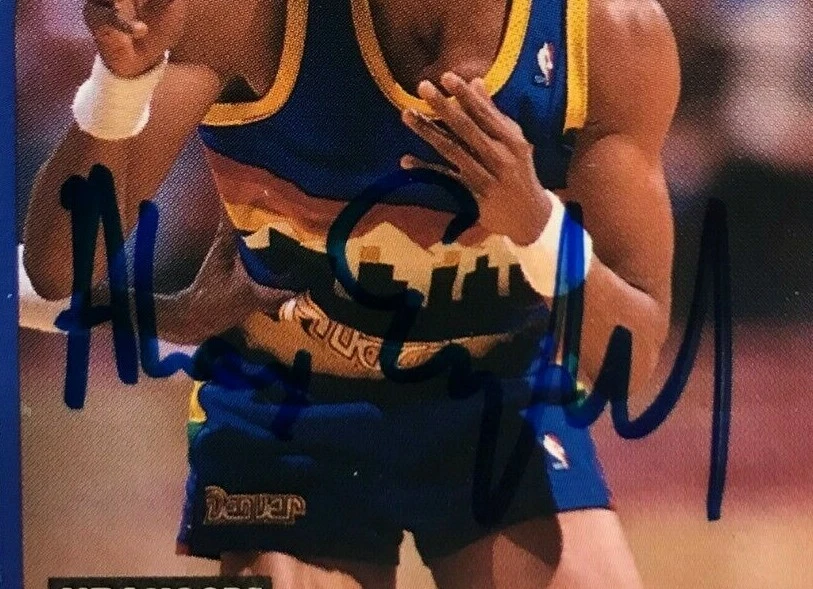 SIGNED ALEX ENGLISH 1989 NBA HOOPS AUTOGRAPHED BASKETBALL - HOF - NUGGETS - Image 2 of 3