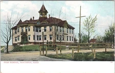 Original Antique Postcard - WINTHROP HIGH SCHOOL - Winthrop, Mass