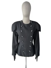 70s Vintage LANVIN PARIS Linen Double Breasted Blazer Jacket