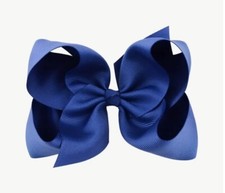 Azul marino 6” Jumbo moño de pelo cinta de grosgrain boutique de moda pasador de pelo boho
