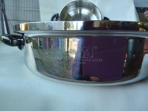 CORDON BLEU BLUE 7 PLY T304 S/STEEL COOKWARE SKILLET DBL HANDLES DOME LID SET - Picture 12 of 12