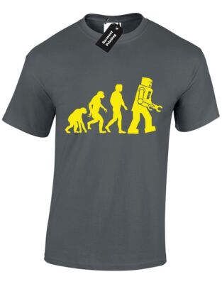 EVOLUTION OF ROBOT HERREN T-SHIRT COOPER PENNY LEONARD RUBIX BAZINGA TV GEEK APE