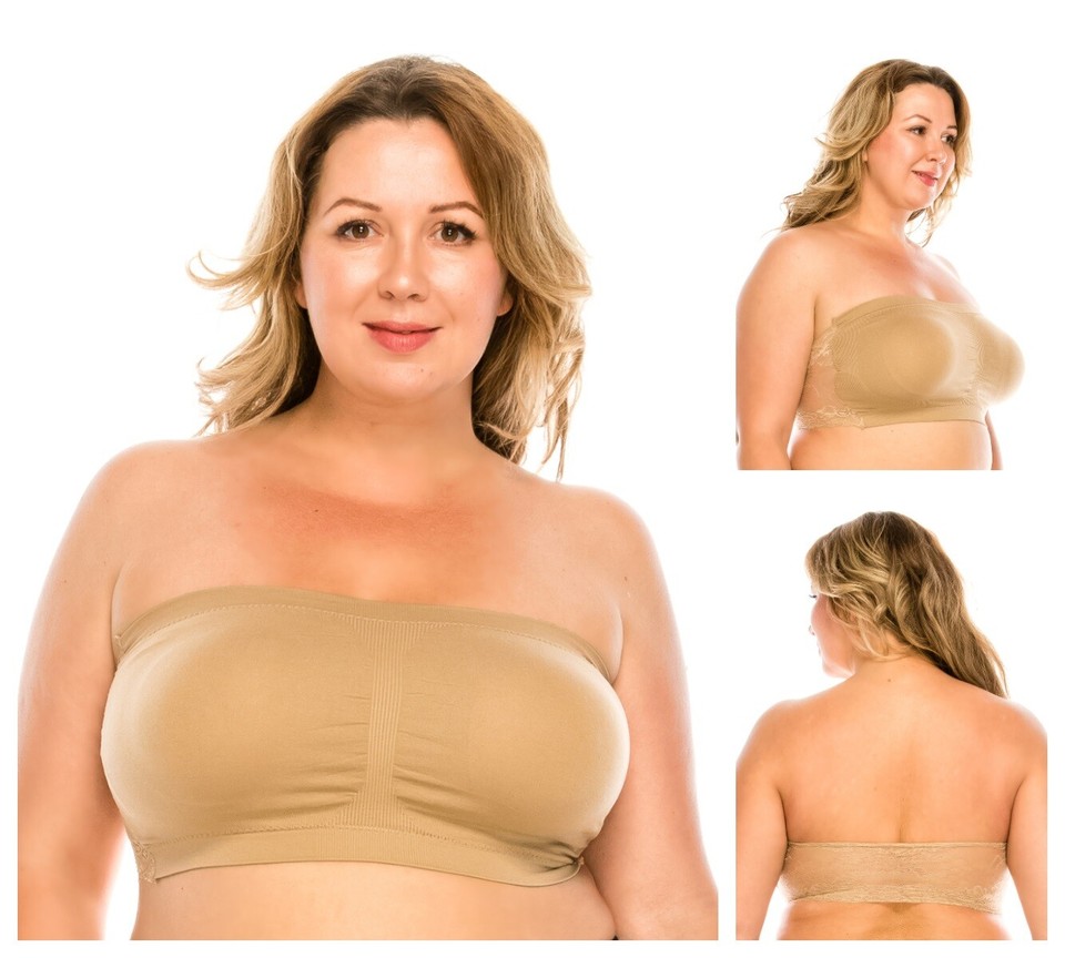 UnPadded Bra Bandeau Tube Top Removable Pads Seamless