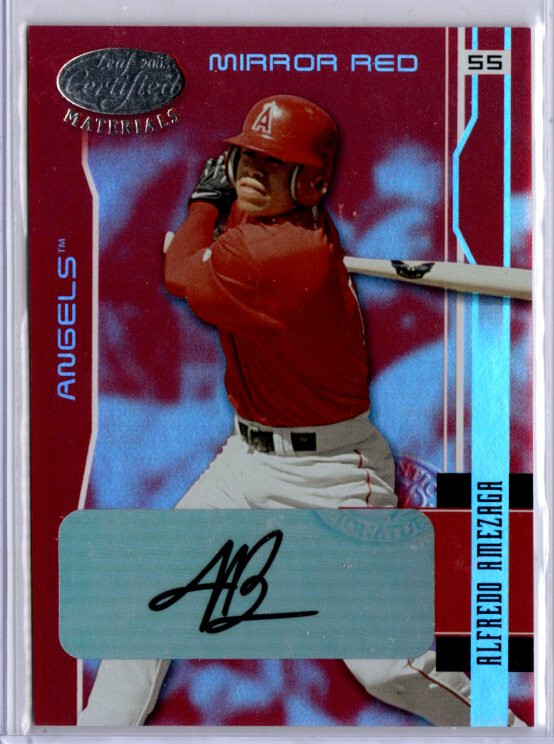 2003 Certified Materials Baseball Mirror Red Alfredo Amezaga ROOKIE