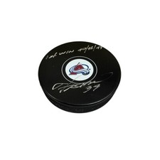 PAVEL FRANCOUZ Signed Colorado Avalanche Puck - 1st Win (Exact Photo) - 00383