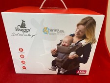 Abiie HUGGS Baby Carrier with Hip Seat 3 Months to Toddler - Charcoal Gray