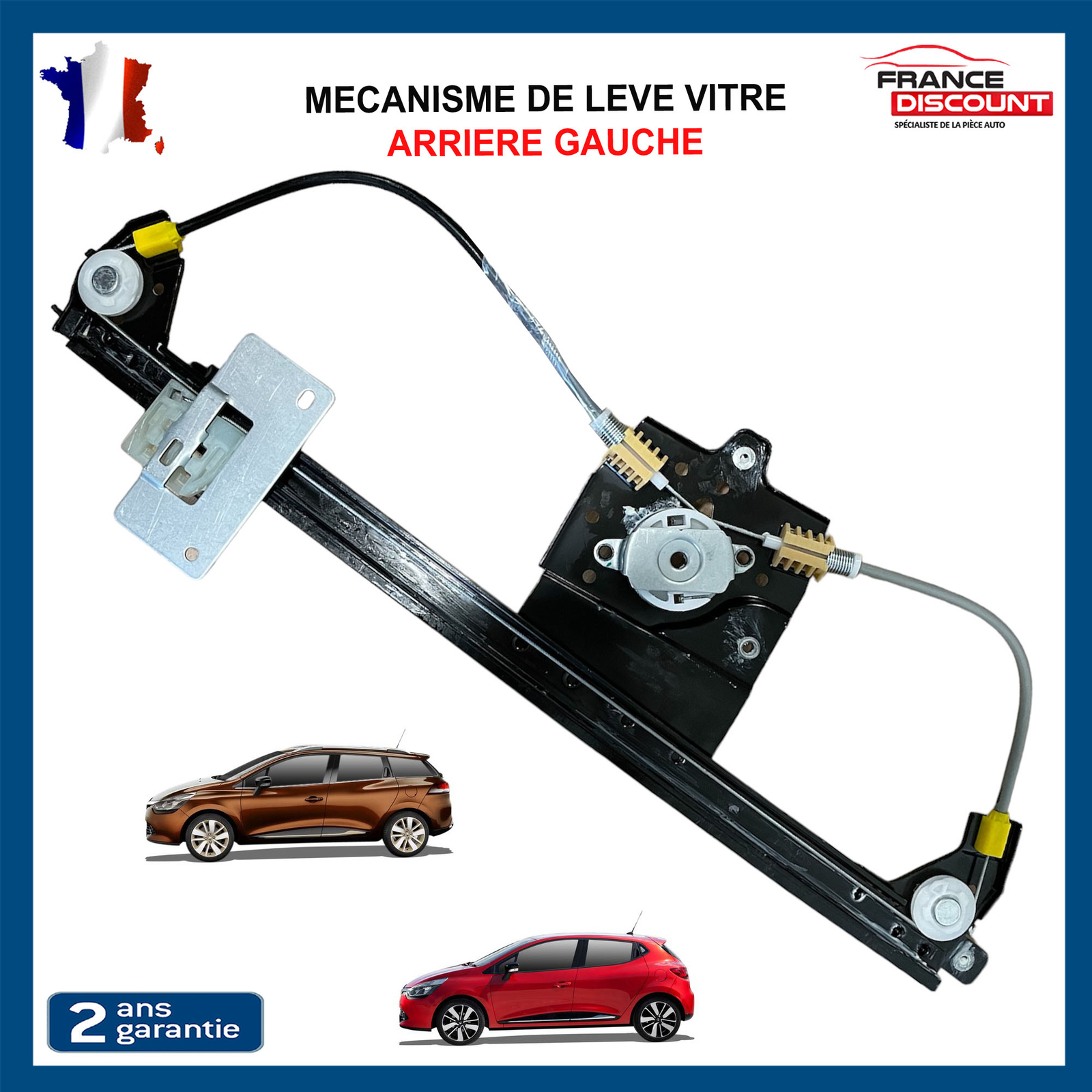 Lève-vitre avant gauche pour Renault Clio 4 5 portes sans moteur d'origine