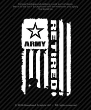 Military Retired AR Distressed Flag XS-M Vinyl Decal Combat Veteran Sticker