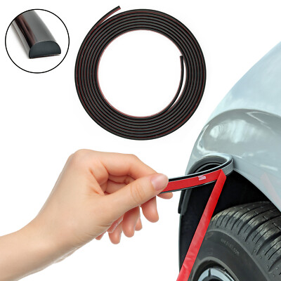7/16'' Wide Black Extruded Wheel Well/Side Trim Molding | 20' Roll | #W716B20-S