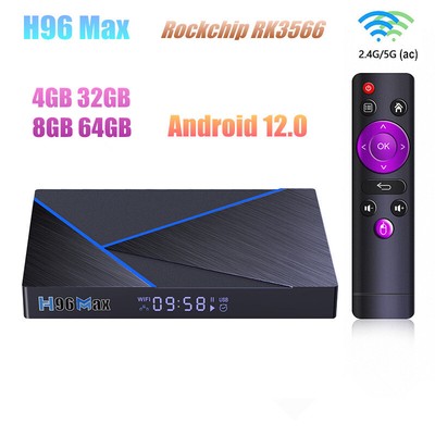H96 Max V56 Android 12 Smart TV Box RK3566 4G/8G 64G WiFi 1000M 4K H.265 HDR Box