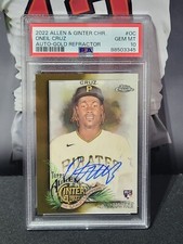 2022 Topps Allen & Ginter GOLD JERSEY NUMBERED Auto RC Oneil Cruz 15/50 PSA 10 