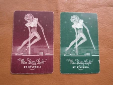 Lot Of 2 Sylvania "Miss Betty Light" Pinup Girl Swap Cards