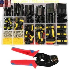708Pcs Car Automotive Waterproof Electrical Wire Connector Plug 1-6 Pin Kit Set