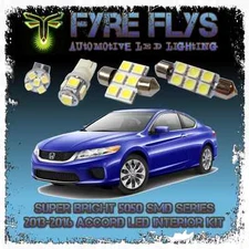 14 White LED interior lights package kit for 2013-2019 Honda Accord Map Dome 