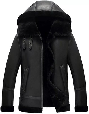 100% Sheepskin Bomber Men's B3 RAF Flight Aviator Real Shearling Leather Jacket