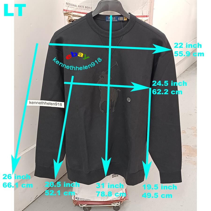 POLO RALPH LAUREN GRANDE E ALTA PELLE BIG PONY DOPPIA MAGLIA FELPA UOMO TG LT