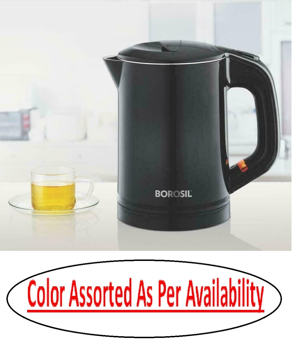 Borosil Eva Cool Touch 600ml Stainless Steel Kettle Black Kitchen