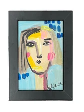 PAINTING ORIGINAL ACRYLIC ON FIBERBOARD 4”X6”(FRAME INCLUDED)CUBAN ART by LISA