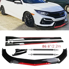 Front Bumper Lip Splitter Spoiler Glossy Black Red For Honda Accord l