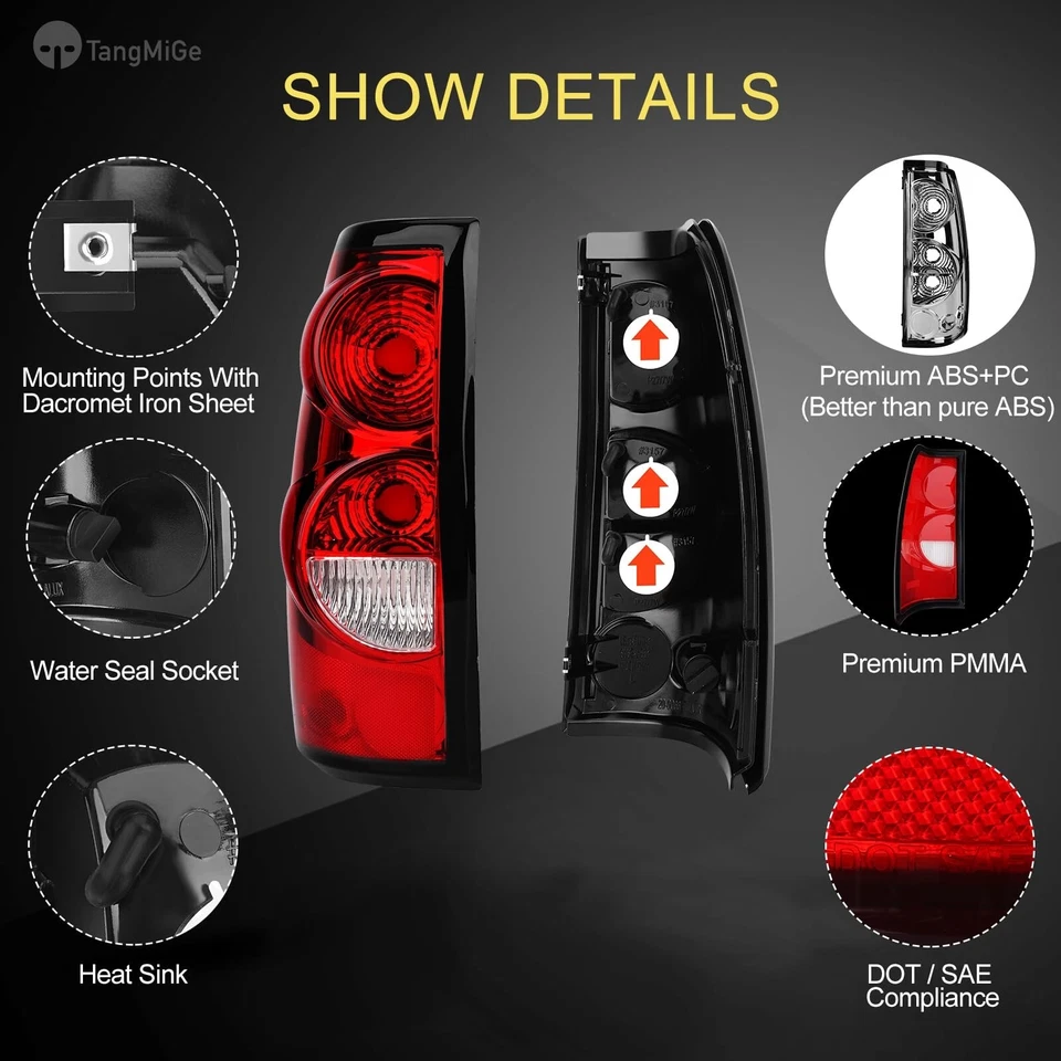 Tail Lights Compatible With 1999-2007 Chevy Silverado GMC Sierra OE Rear Lamps Foto 4 de 4