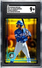 Yeison Morrobel - 2022 Bowman Heritage #BHPC-98 - Gold Refractor 22/50 SGC 9