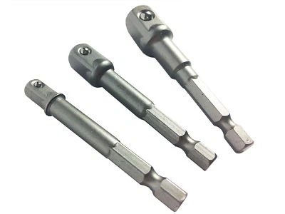 Socket Adapter Set 3pc 1/4" 3/8" 1/2" Impact Drill Bits Driver Adapter