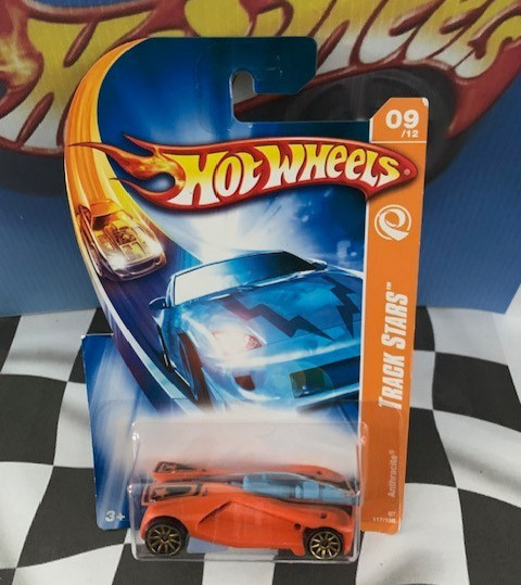 Hot Wheels 2007 Track Stars 9/12 117 Anthracite ORANGE 10SP Acceleracers Spinoff
