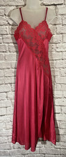 Vintage Pink Satin Lace Coquette Feminine Nightgown Slip Dress Medium Union Made